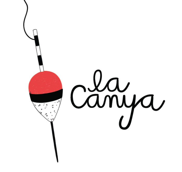 Etiqueta de La Canya: un corcho de pescar